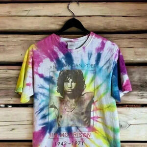 Jim Morrison "Doors" Original 1990's "American Poet 1943-1971" Tie-Dye Tee Small